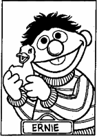 A coloring page of sesame street